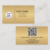 Boho Beige Calligrafie Script QR-code Visitekaartje (Voorkant / Achterkant)