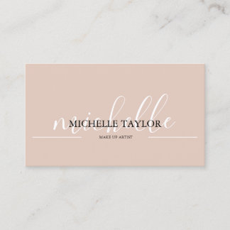 Boho Beige Calligrafie Script QR-code  Visitekaartje