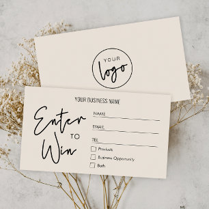 Boho Beige Company Logo Verlotingskaartje Maak Kan Plaatskaartje