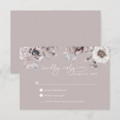 Boho Beige & Dusty Mauve RSVP Trouwkaart Kaart (Voorkant / Achterkant)
