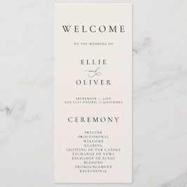 Boho Beige Elegante minimalistische bruiloft Programma