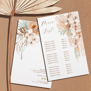 Boho Beige en Mint prijslijst Flyer