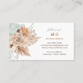 Boho beige en munt visitekaartje (Achterkant)