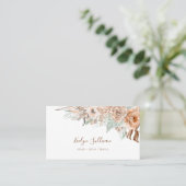 Boho beige et menthe carte de visite (Debout devant)