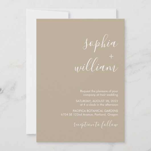 Boho Beige Faire-part de mariage (Devant)