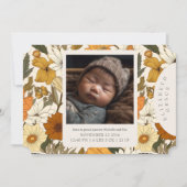 Boho Beige Fall Floral Nouveau-né Faire-part de na (Devant)
