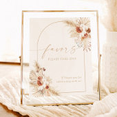 Boho Beige Favors Bord | Pampas Gras Bruiloft Poster