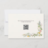 Boho Beige Fleur sauvage Wedding Carte RSVP (Dos)