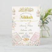Boho Beige Floral Ameen Ceremony Kaart (Staand voorkant)