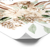 Boho Beige Floral-Kaarten en cadeautjes Poster (Hoek)