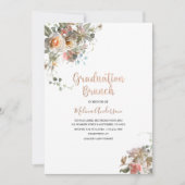 Boho Beige Flowesr waterverf afstuderen brunch Kaart (Voorkant)