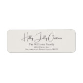 Boho Beige Holly Jolly Kerst Retouradres Etiket (Voorkant)
