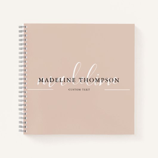 Boho Beige Kalligrafiescript Notitieboek (Voorkant)