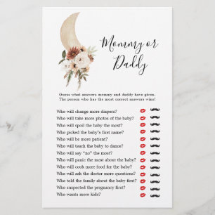 Boho Beige Maan Baby Shower Mamma of Papa
