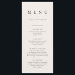 Boho Beige Minimaliste Simple Plat Menu<br><div class="desc">Elégant et moderne,  menu plat boho,  minimaliste beige. Menu entièrement personnalisable pour votre mariage ou événement.</div>