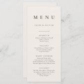 Boho Beige Minimalistisch Eenvoudig Platte Menu (Voorkant / Achterkant)