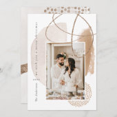 Boho Beige moderne photo carte de vacances (Devant / Derrière)