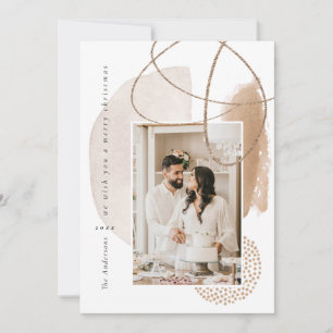Boho Beige moderne photo carte de vacances