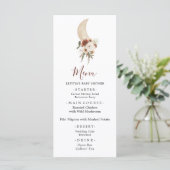Boho Beige Moon Baby shower Menu Panneau (Debout devant)