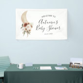 Boho Beige Moon Floral Baby shower Large Banner (Beurs)