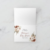 Boho Beige Moon Floral Merci plié carte (Intérieur)