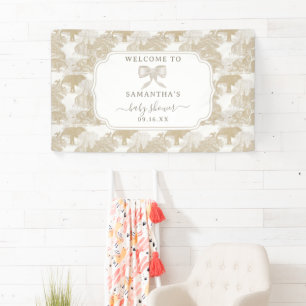 Boho Beige Oerwoud Dieren Safari Chinoiserie Baby Spandoek