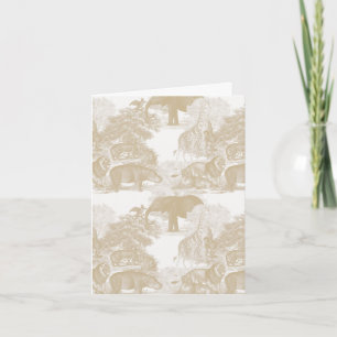 Boho Beige Oerwoud Dieren Safari Chinoiserie Kaart