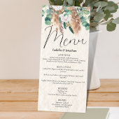 Boho Beige Pampas Gras Eucalyptus Groen Bloemen Menu