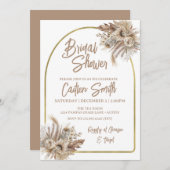 Boho Beige Pampas Grass Bridal Douche Invitation (Devant / Derrière)