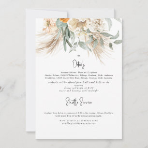 Boho Beige Pampas II Mariage détails Invitation