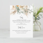 Boho Beige Pampas II Mariage détails Invitation (Debout devant)