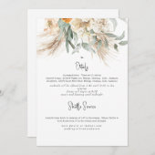 Boho Beige Pampas II Mariage détails Invitation (Devant / Derrière)