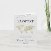 Boho Beige Passport Reizen Prom Ball Wereldkaart (Voorkant)