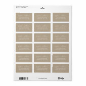 Boho Beige Retour Adresse Étiquettes (Feuille entière)
