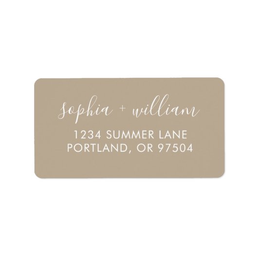 Boho Beige Return Address Labels (Voorkant)