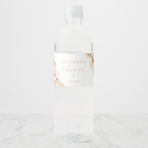 Boho Beige Shower Waterfles Etiket