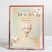 Boho Beige Sip and See Invitation with QR Code 