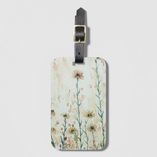 Boho  Beige Wildflowers Bagagelabel (Voorkant (verticaal))