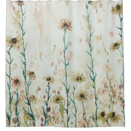 Boho  Beige Wildflowers Douchegordijn