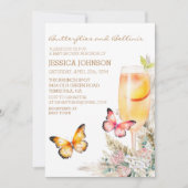 Boho Bellini & Vlinders Baby shower Roze Kaart (Voorkant)