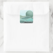 Boho berg vierkante sticker (Tas)