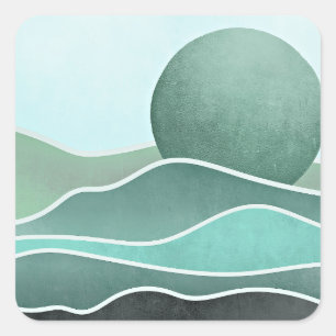 Boho berg vierkante sticker