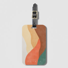 Boho-bergontwerp met monogram-bagagelabel bagagelabel