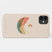 Boho bergontwerp met monogram iPhone hoes (Achterkant (horizontaal))