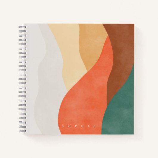 Boho-bergontwerp met monogram-notitieboek notitieboek (Voorkant)