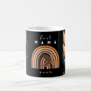Boho Best Mom Ever Modern Photo Fête des mères Mug