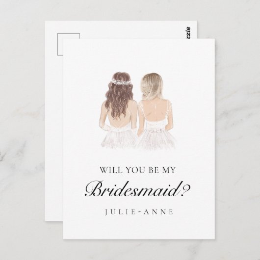 Boho Besties bruidsmeisje voorstel Briefkaart (Voorkant / Achterkant)