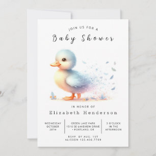 Boho Bewerkbare Eend Baby Shower Kaart