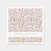 Boho Bicycle Bloemen Gepersonaliseerd Paar Servet (Voorkant)