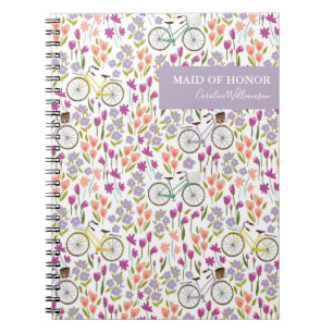  Boho Bicycle Floral - Aangepast parlementslid Notitieboek
